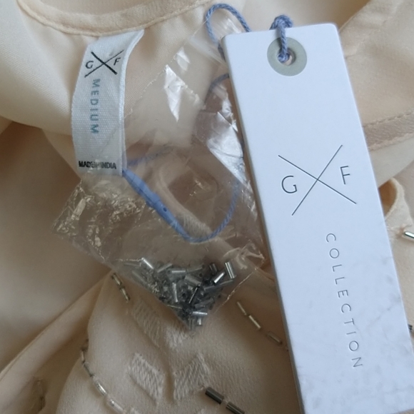 Gentle Fawn Flapper Girl beaded dress beige Great Gatsby NWT ivory prom retro - Picture 7 of 10